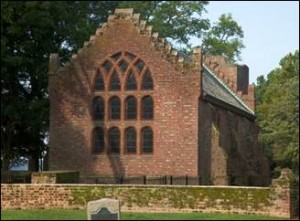 Historic Jamestowne's Memorial Church (Photo courtesy the Colonial Williamsburg Foundation)