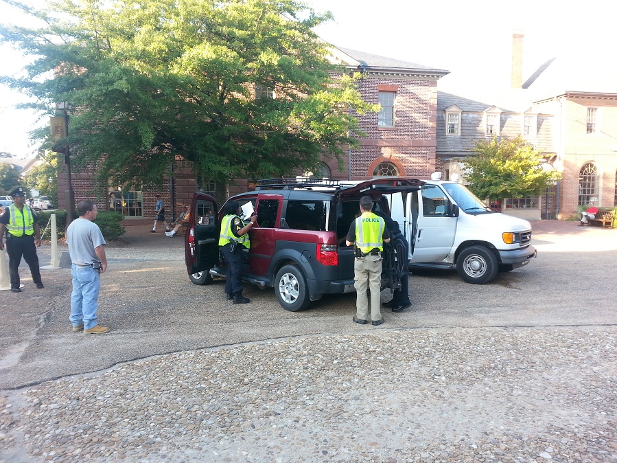 Nobody was hurt after this vehicle struck the Williamsburg Trolley. (Carter Warley/WYDaily)