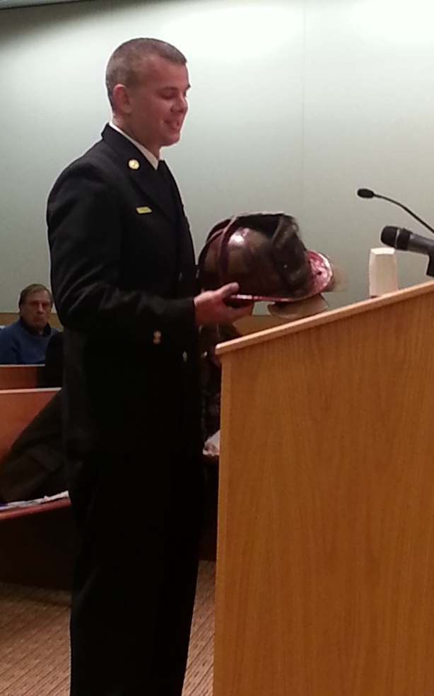 James City-Bruton Volunteer Fire Department President Phil Murdock addresses the James City County Board of Supervisors during a public hearing. (Photo by Brittany Voll/WYDaily)