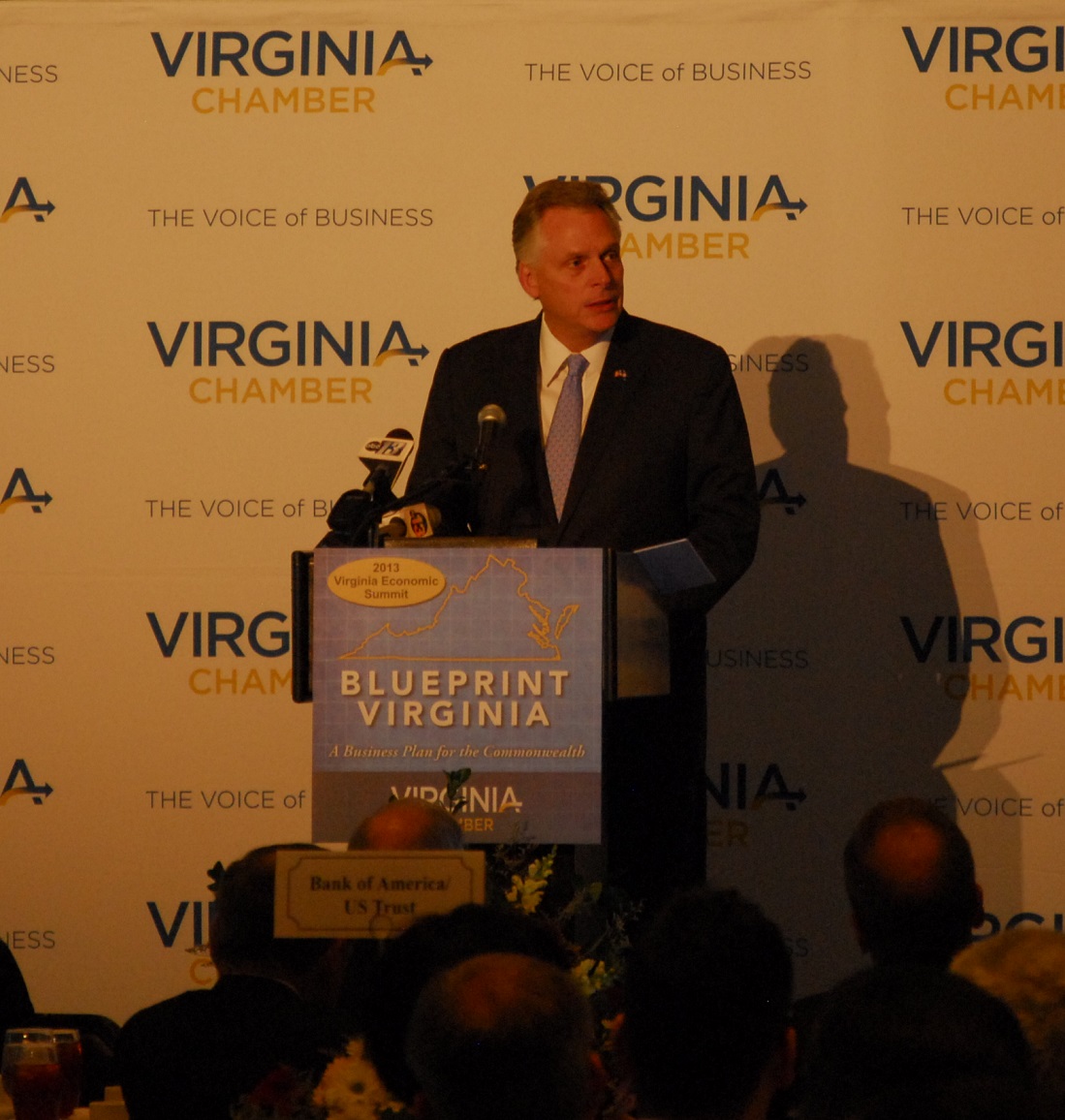 Gov.-elect Terry McAuliffe addressed a crowd of business leaders and elected officials in November at the rollout of Blueprint Virginia in Williamsburg. (Gregory Connolly/WYDaily)