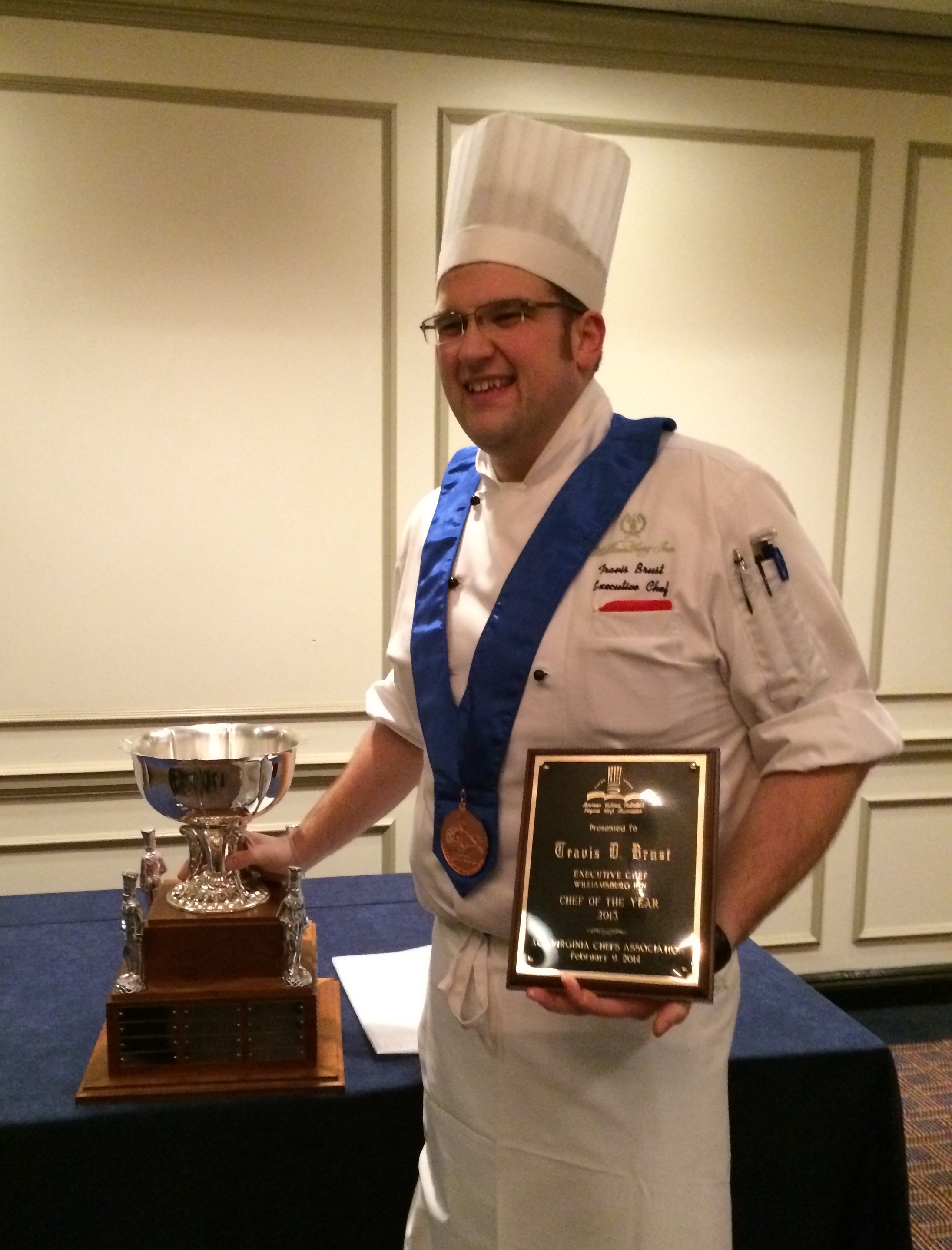 Chef Travis Brust at the Virginia Chefs' Association gala dinner on Feb. 9 (Submitted photo)