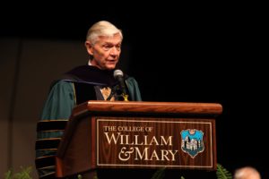College of William and Mary President Taylor Reveley also spoke Friday. (Stephen Salpukas/College of William and Mary)