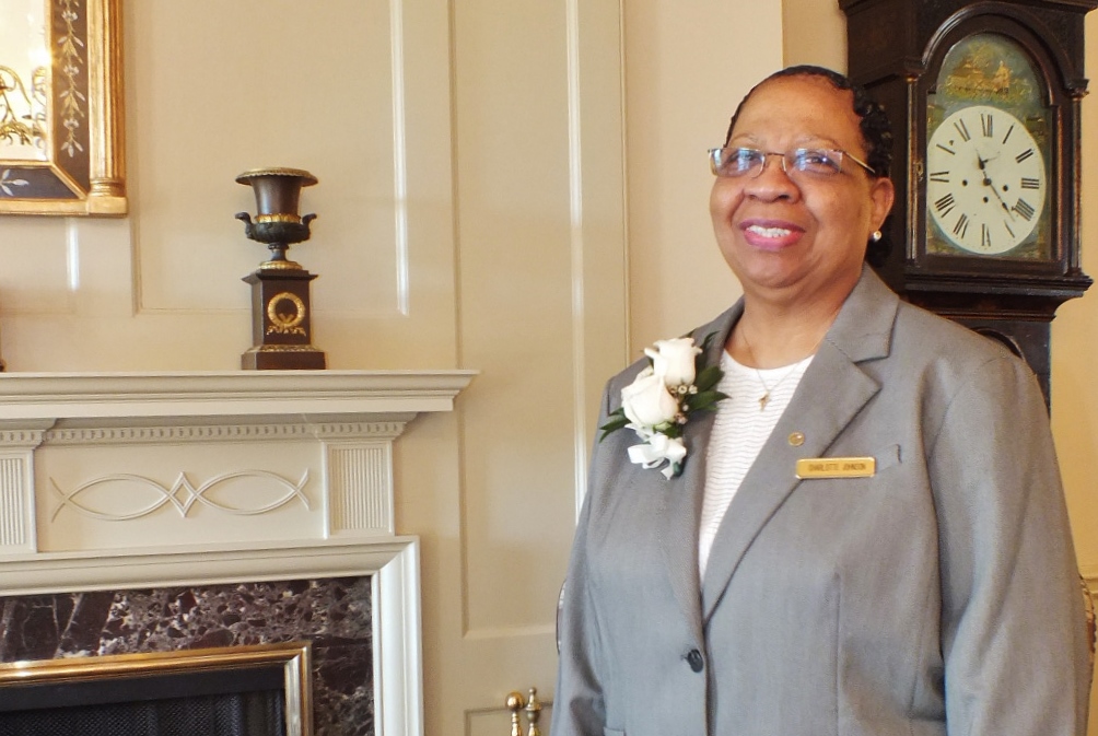 Charlotte Johnson started working at the Williamsburg Inn in 1964. In 50 years she went from busser to assistant manager of the dining room. (Hannah S. Ostroff/ WYDaily)