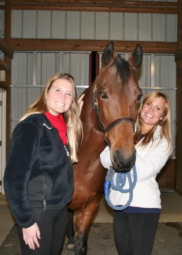 Tori Snell and Angela Pezzalla with Dream Catchers therapy horse Bob (Photo courtesy of Terry Jacoby)