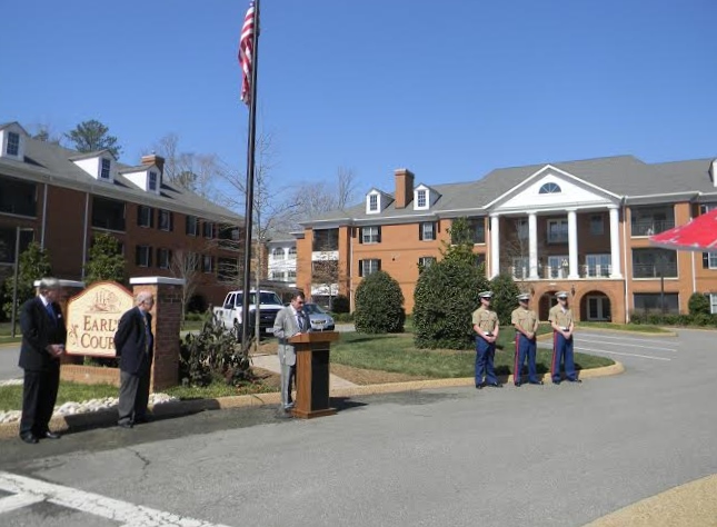 Williamsburg Landing celebrates the raising of the flag with military guests (Submitted)