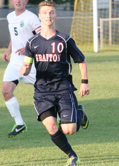 For the third game in a row, senior Aaron Kaye provided the game-winner for Grafton's boys soccer team. (Photo by Will Armbruster/WYDaily)
