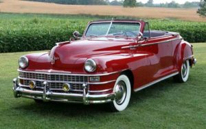 A 1947 Chrysler convertible, one of the cars showing at the Williamsburg Invitation Car Show on Sunday (Photo courtesy of Colony Auto Enthusiasts)