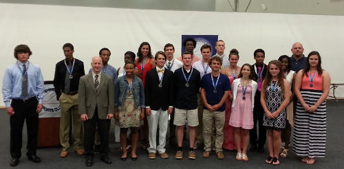 Local athletes receive their Most Outstanding Player awards from the Peninsula Sports Club. (Submitted photo)
