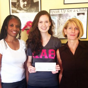 (L-R) Colonial CASA Volunteer Services Coordinator Victoria Canady, Kappa Alpha Theta member Kelly Hall and Program Director Sarah Serra (Submitted)