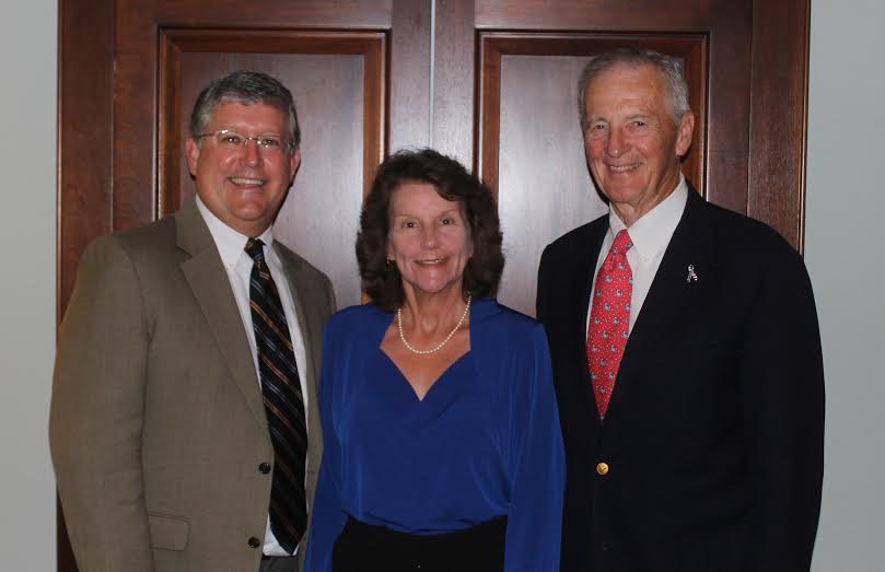 (L-R) Chesapeake Bank Chairman, President and CEO Jeffrey M. Szyperski, Betty Sue Spence, Chairman Emeritus Douglas D. Monroe, Jr. (Submitted)