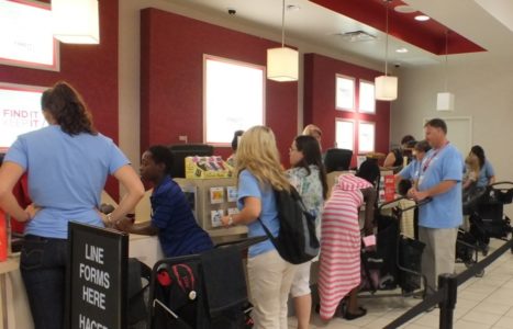 Children and volunteers check out at the end of the shopping trip  (Hannah S. Ostroff/WYDaily)