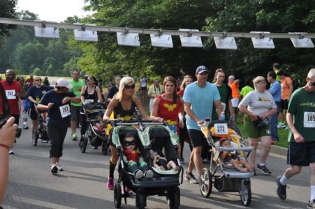 Runners wore superhero costumers for a race held by Child Development Resources (Submitted)