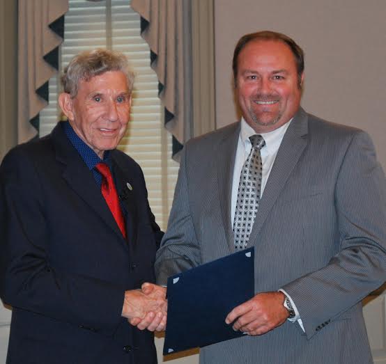 Board of Supervisors Chairman Don Wiggins recognizes Parks, Recreation and Tourism Manager Brian Fuller for his 30 years of service to York County (Submitted)