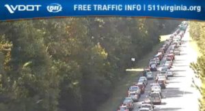 Traffic is backed up for 10 miles due to a crash on Interstate 64 West at milemarker 227 near Stonehouse.