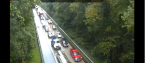A traffic backup near Busch Gardens on I-64 West. (Photo courtesy VDOT)
