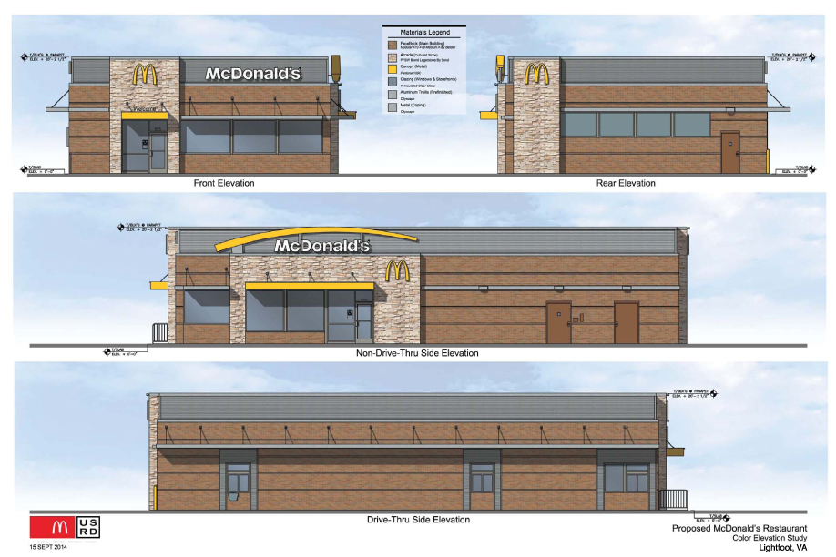This artist's rendering of a new McDonald's for Lightfoot was submitted to James City County as part of the application for permission to rebuild the restaurant. (Photo courtesy James City County)