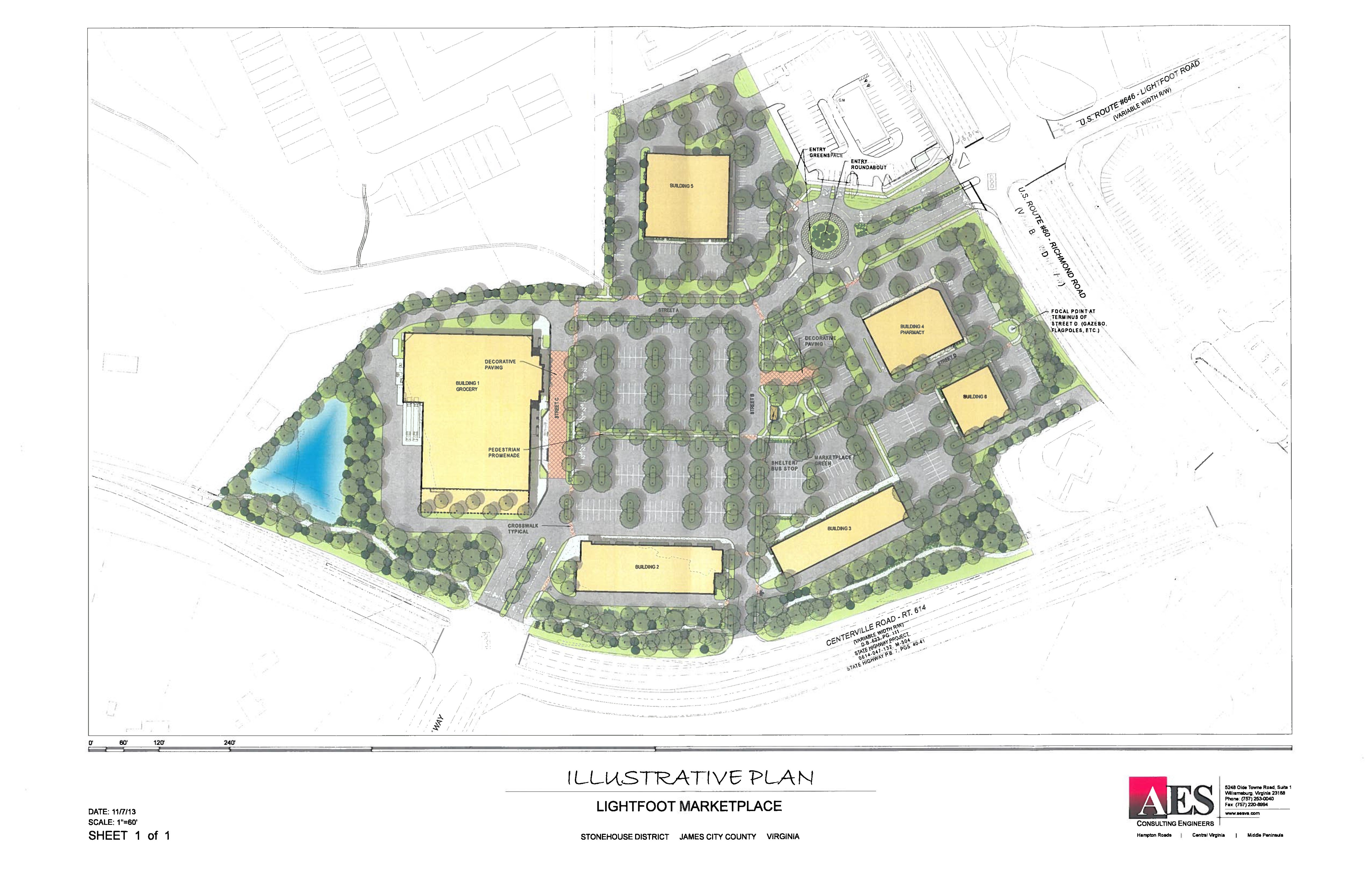 This site plan for Lightfoot Marketplace was submitted to James City County last year. (Photo courtesy James City County)
