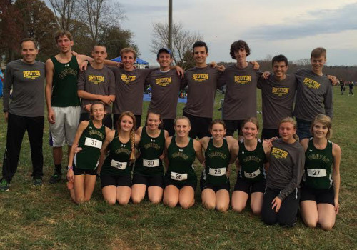 Bruton's girls and boys cross-country teams after Wednesday's 2A East Region meet. (Submitted photo)