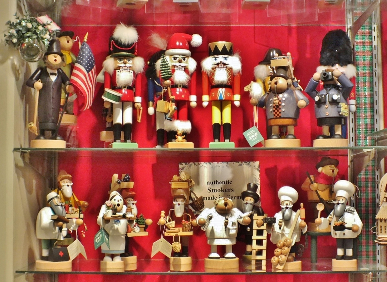 Co-owner Cabell Wallace's favorite pieces in the Christmas Shop: tradition smokers made in Germany (Hannah S. Ostroff/WYDaily)