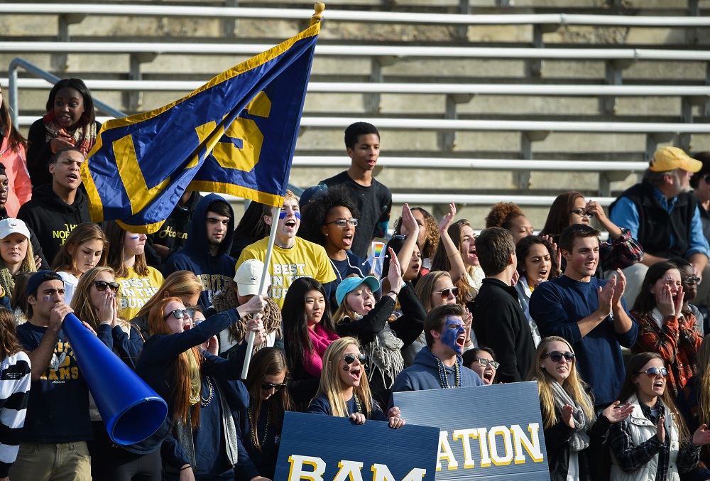Ram fans cheer on their team during second half action.(Photo by Lee Luther Jr.)