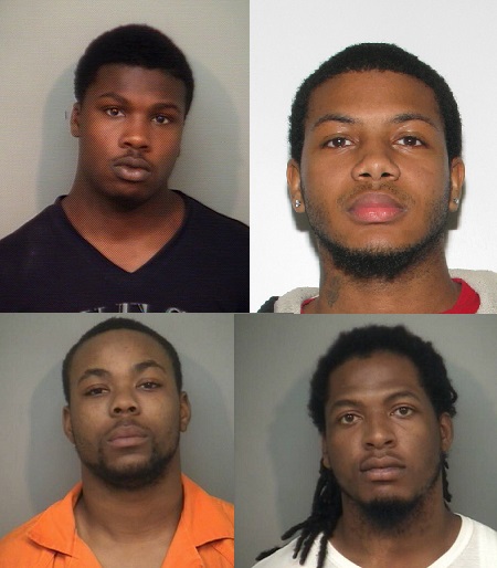 Clockwise from left to right:Dijon Ortez Boyd, Dominnic Lamar Christian, Donte Devon Nelson and Tysean Laquan Ransome (Courtesy James City County Police)