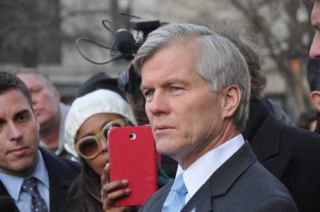 Bob McDonnell speaks to the press after sentencing. (Michael Melkonian/Capital News Service)
