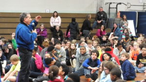 NASA astronaut Charlie Camarda visited Berkeley Middle School Thursday to speak with Grade 6 and 7 students.