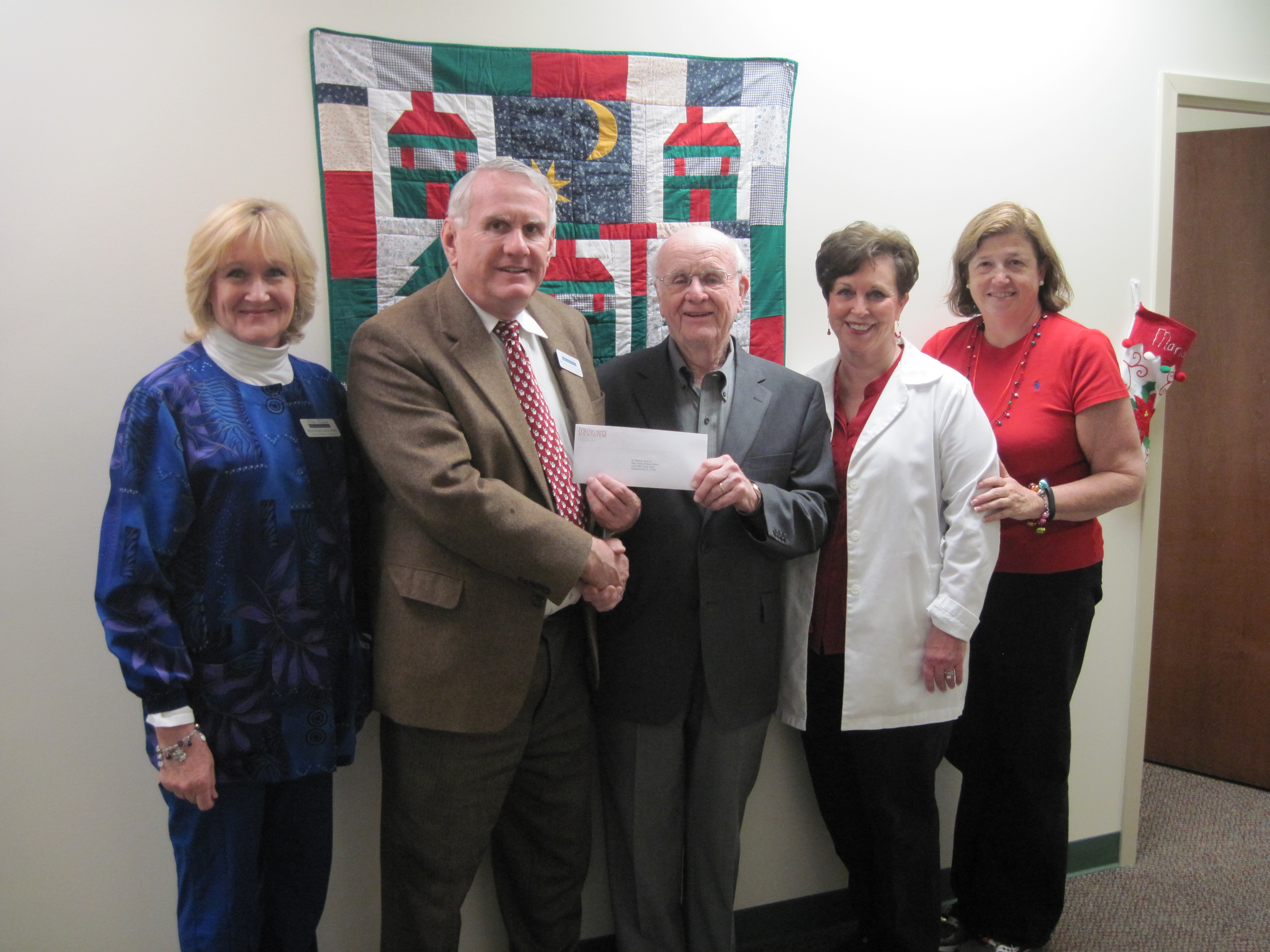 (From left to right) Heidi Wohlfarth, CMA; Dr. Mann, Mr. O’Hare; Martha Klinger, FNP; Denise Bowles, Business Manager.