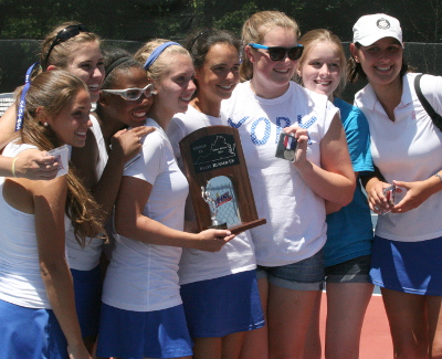 The 2014 York girls tennis team poses together after finishing second in the 3A state tournament. (Will Armbruster/WYDaily)
