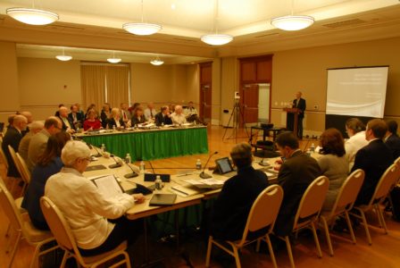 Members of three elected boards gathered in New Town to review Williamsburg-James City County Schools' proposed budget for the next fiscal year. (Gregory Connolly/WYDaily)