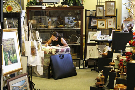 Botanical artist Linda Miller at the Gallery at York Hall. (Courtesy York County)