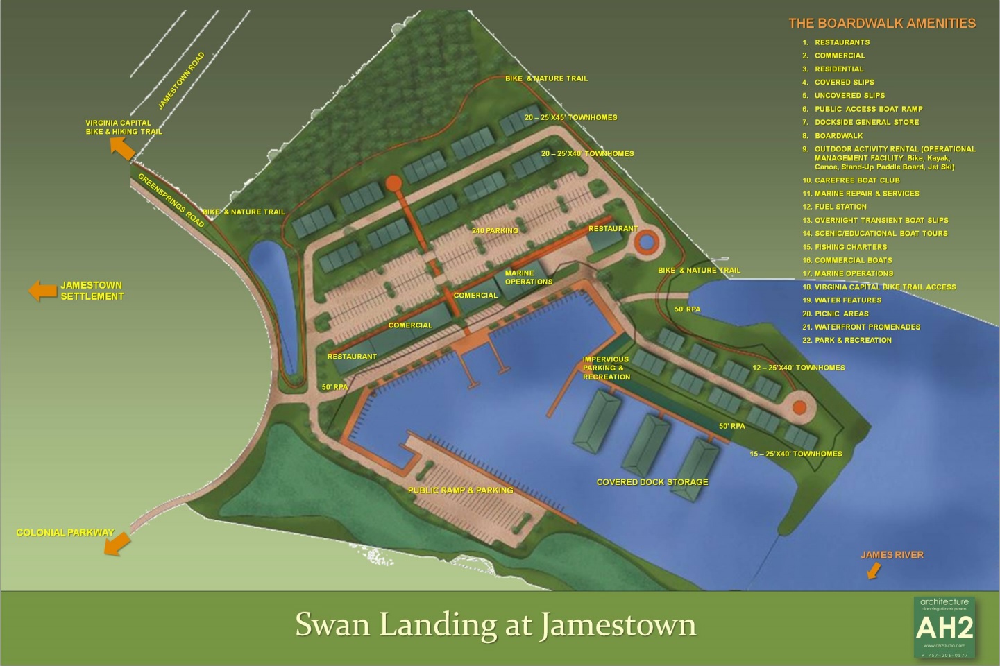 A conceptual plan of the Swan Landing at Jamestown development submitted to the board of supervisors. (Courtesy James City County)
