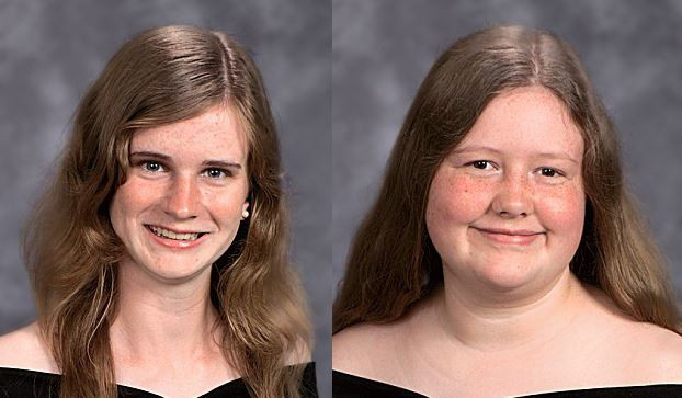 Providence Classical School will graduate six seniors this Saturday, including valedictorian Brianna Murphy (left) and salutatorian Emily Simpers.