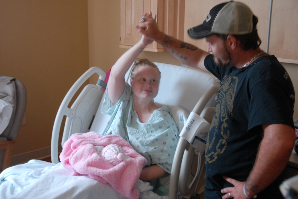 Kayla Cline gave birth to Emmaleigh aboard the ship. Her husband, Jonathan, delivered the child in the front seat of their 1989 Chevrolet S-10 Blazer. (Gregory Connolly/WYDaily)