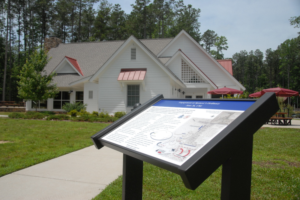 The new sign is located outside the Freedom Park Interpretive Center. (Gregory Connolly/WYDaily)