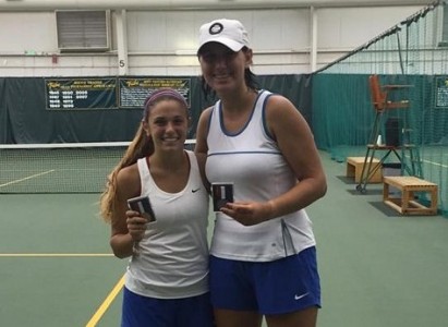 Kristen Dantlzer right) must check her blood sugar levels in between games. (photo courtesy of York High Athletics)