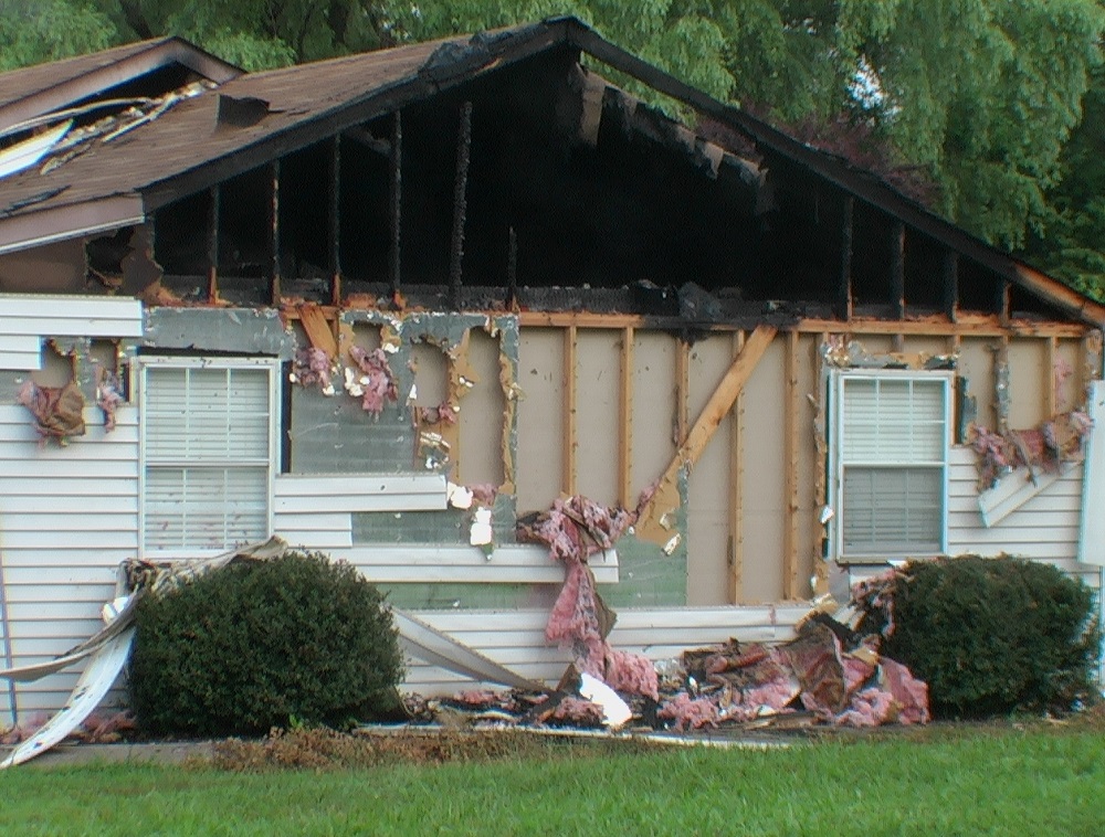Fire officials estimate a house on Old Stage Road sustained $65,000 in damage after a suspected lightning strike. (Courtesy of the James City-Bruton Volunteer Fire Department)