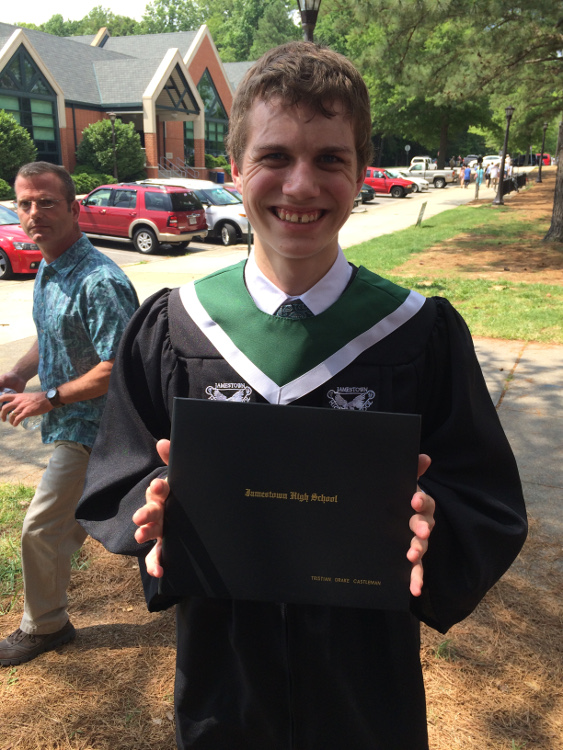 Tristian Castleman graduated from Jamestown High School last weekend. (Courtesy Stephanie Castleman)