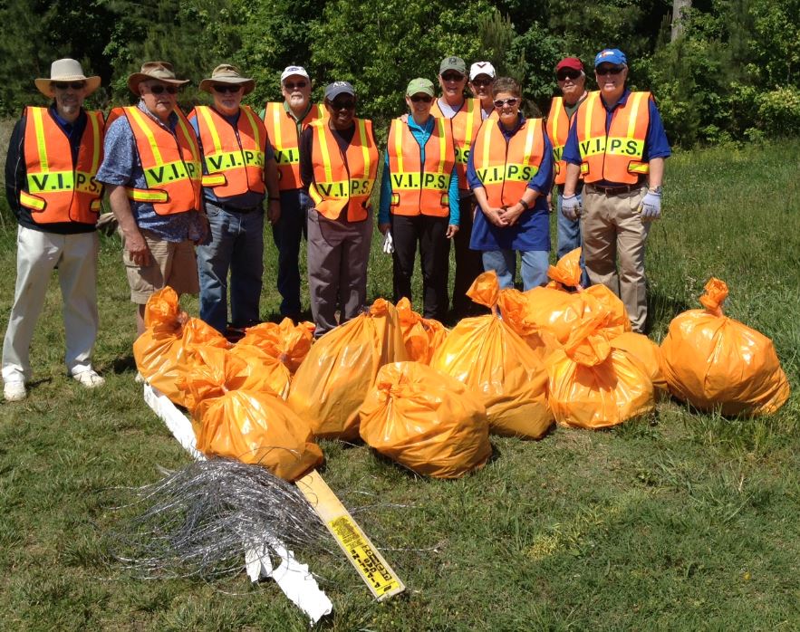 The approximately 30 members of VIPS collected around 100 pounds of litter as part of their Adopt-a-Highway clean-up event.
