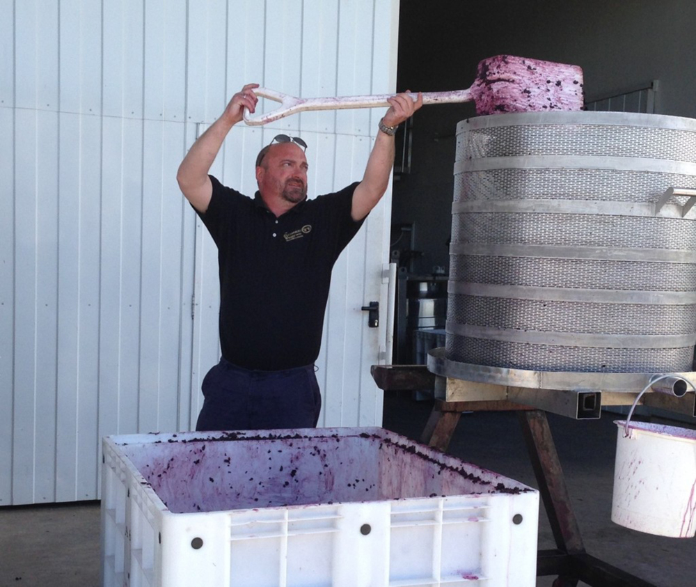 Williamsburg Winery Winemaker Matthew Meyer at work in Argentina producing his wine. (Courtesy Williamsburg Winery)