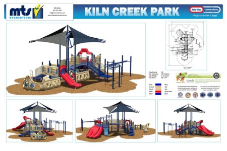 A rendering of the new playground shows off some of the new features. (Photo courtesy of York County)