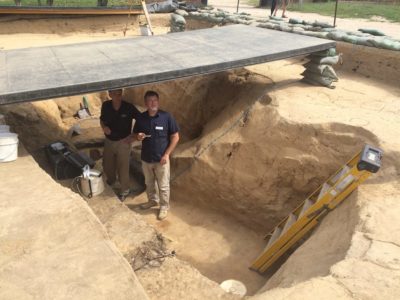 Progress continues on the cellar outside of the perimeter of the original James Fort. (Elizabeth Hornsby/WYDaily)