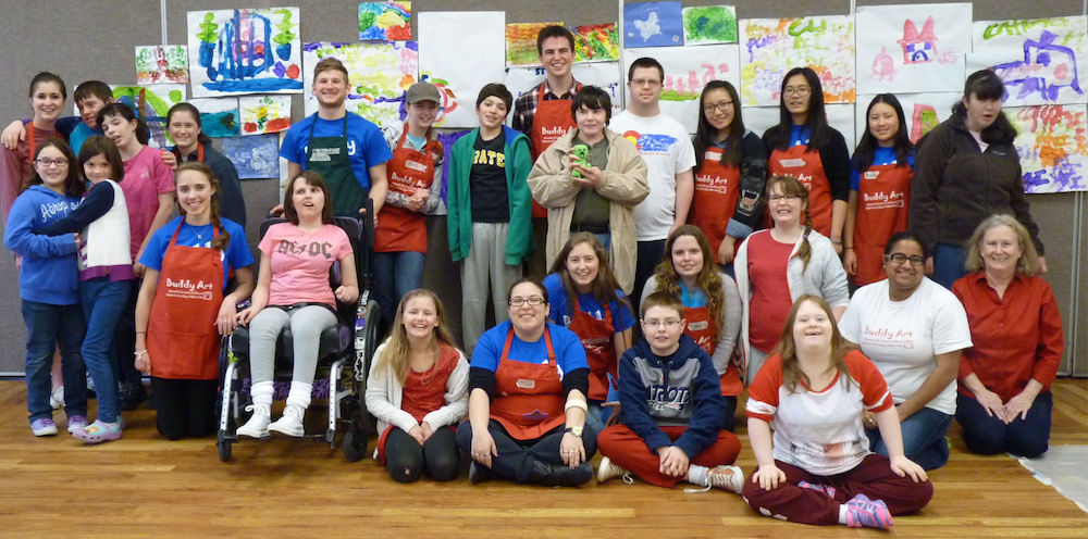Buddy Art is a program from Williamsburg Contemporary Art Center that pairs volunteers from William and Mary with children with special needs for an afternoon of arts and crafts. (Courtesy Williamsburg Contemporary Art Center)