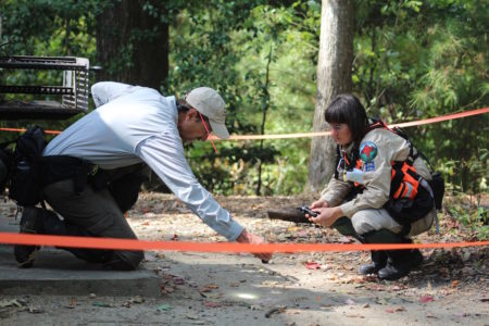 Members of Tidewater Search and Rescue participate in monthly tracking field training exercises. (Elizabeth Hornsby/WYDaily)