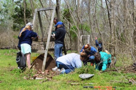 Archaeologists dig at New Quarter Park. (Submitted)