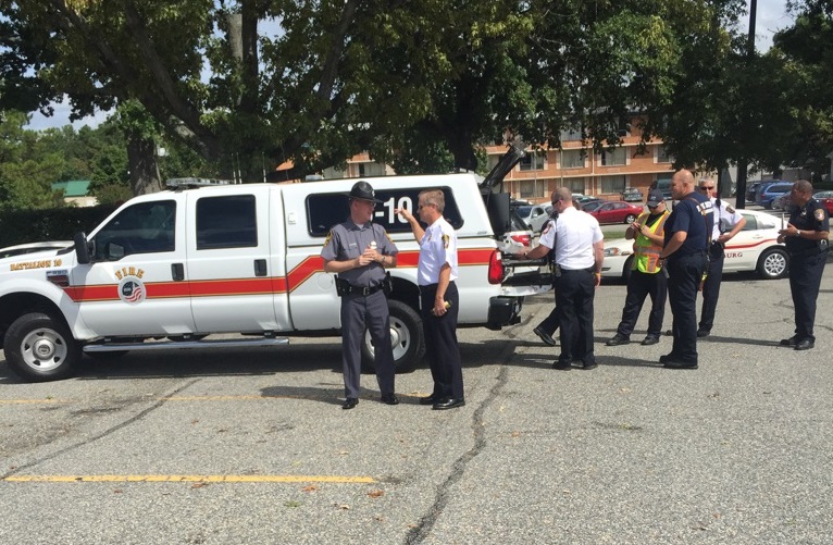 Williamsburg Fire, Williamsburg Police and Virginia State Police worked together in response to a bomb threat to Food Lion.