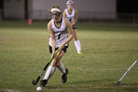 Abby Smith scored a goal and logged an assist for Jamestown on Monday. (Photo courtesy of Warren Hunnicutt)