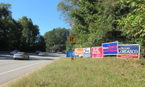 Campaign Signs Longhill Road Election 2015