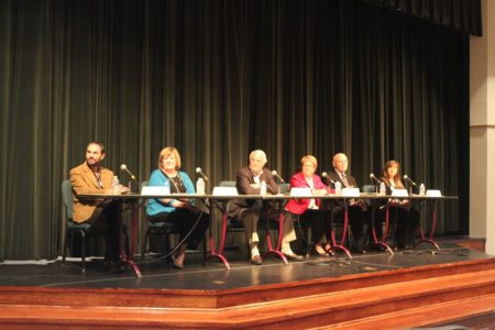 All six candidates for the Williamsburg-James City County School Board participated in a forum Oct. 8 at the Williamsburg Regional Library. (Kirsten Petersen/ WYDaily)