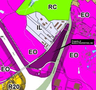 A zoning map included with the 2014 conditional economic opportunity zoning application shows the 32-acres at 200 Water Country that were sold in October 2015. (Image courtesy of York County)